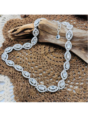 Charter Club Clear Marquise Crystal Rhinestone Halo Necklace